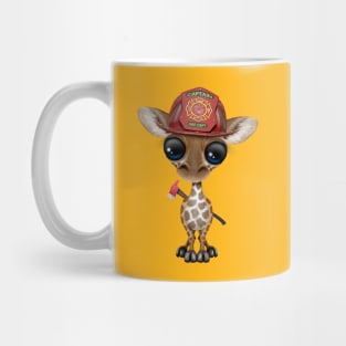Cute Baby Giraffe Firefighter Mug